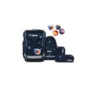 ergobag Cubo Light Set Mochila Escolar ergonómica, Extra Ligera, Juego de 5 Piezas, 860g AtmosBear - Azul Oscuro