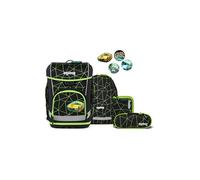ergobag Cubo Light Set Mochila Escolar ergonómica, Extra Ligera, Juego de 5 Piezas, 860g Carrera CyBear - Negro