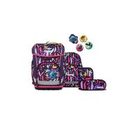 ergobag Cubo Light Set Mochila Escolar ergonómica, Extra Ligera, Juego de 5 Piezas, 860g JungleBear - Purpura