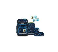 ergobag Cubo Set Mochila Escolar ergonómica clásica, Set de 5 Piezas para Primer Curso de Primaria Bearassic Garden - Azul Claro