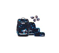 ergobag Cubo Set Mochila Escolar ergonómica clásica, Set de 5 Piezas para Primer Curso de Primaria Caza del crimenOso - Azul Oscuro