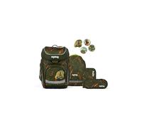 ergobag Cubo Set Mochila Escolar ergonómica clásica, Set de 5 Piezas para Primer Curso de Primaria ExBeardition - Oliva