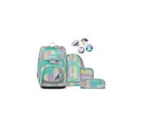 ergobag Cubo Set Mochila Escolar ergonómica clásica, Set de 5 Piezas para Primer Curso de Primaria Magic BubbleBear - Menta