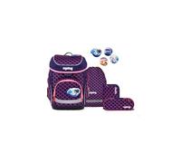 ergobag Cubo Set Mochila Escolar ergonómica clásica, Set de 5 Piezas para Primer Curso de Primaria Pearl DiveBear - Purpura
