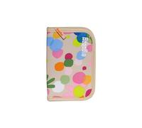 ergobag Estuche de 22 piezas, lápices de colores Lyra, compartimento para horarios, compartimento para monedas, regla, diseño de oso de flores, color beige