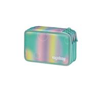 ergobag Juego de 40 Estuches de lápices de Colores y rotuladores, Compartimento para Monedas Sueltas, Regla, Tijeras, Color Menta