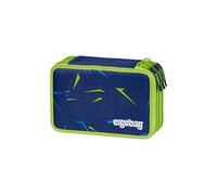 ergobag Juego de 40 Estuches Maxi, lápices de Colores y rotuladores, Compartimento para Monedas Sueltas, Regla, Tijeras, Oso de Encaje - Azul Oscuro, Talla única, Estuche Maxi