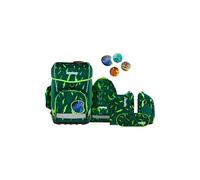 ergobag Cubo Light - Mochila Escolar ergonómica (5 Piezas, 780 g), Beartastic - Verde, Talla única, Juego de Mochila Escolar