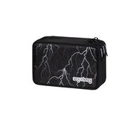 ergobag Maxi Juego de 40 lápices, rotuladores y Colores Lyra, Compartimento para Monedas, Regla, Tijeras, Oso Reflectante, Color Negro