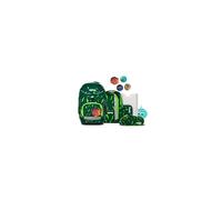 ergobag Pack Set Bundle AW25/26, Mochila Escolar ergonómica Flexible Juego de 7 Piezas 1º de Primaria para niñas y niños Beartastic - Verde