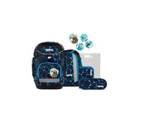 ergobag Pack Set Mochila Escolar ergonómica y Flexible, Set de 6 Piezas para Primaria, 1º Curso Bearassic Garden - Azul Claro