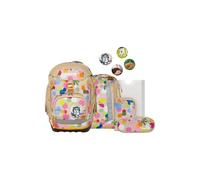 ergobag Pack Set Mochila Escolar ergonómica y Flexible, Set de 6 Piezas para Primaria, 1º Curso FlowBear World - Beis
