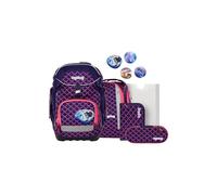 ergobag Pack Set Mochila Escolar ergonómica y Flexible, Set de 6 Piezas para Primaria, 1º Curso Pearl DiveBear - Purpura