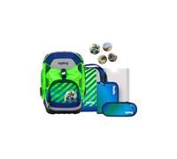 ergobag Pack Set Mochila Escolar ergonómica y Flexible, Set de 6 Piezas para Primaria, 1º Curso TruckBear - Azul