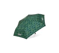 ergobag Paraguas infantil ultraligero y pequeño con bolsillo, reflectante resistente al viento, BärRex - Verde, talla única, Estampado