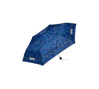 ergobag Paraguas infantil ultraligero y pequeño con bolsillo, reflectante resistente al viento, Oso de encaje - azul oscuro, Talla única