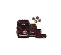 ERGOBAG Set de mochilas escolares CUBO, ergonómica clásica, 5 piezas, rojo