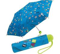 Ergobrella Paraguas de bolsillo para niños con elementos reflectantes, 89 cm, fútbol