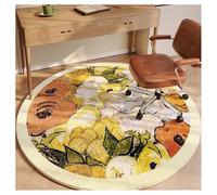 Ergocar Alfombra Redonda Estilo Bomisiano, Alfombra Retro, Ultrafina, Suave, Antideslizante, Lavable, Adecuada para Dormitorio, Entrada, Comedor, Dormitorio Familiar