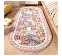 Ergocar Alfombras De Dormitorio, Cachemira Artificial, Peluche En La Cabecera La Cama Esponjosa, Decoración del Hogar Flores Antideslizantes, Adecuadas para Baño, Cocina, Dormitorio