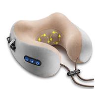 Ergocar Almohada de Masaje Masajeador de Cuello Masajeador Cervical Alivio del Dolor Muscular Almohada de Masaje en Forma de U Para El Hogar y la Oficina (Marrón)