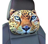 Ergocar Almohadas del Cuello del Coche linda de animales de dibujos animados Almohadas para el Reposacabezas para coches, SUVs, camiones (Leopardo)
