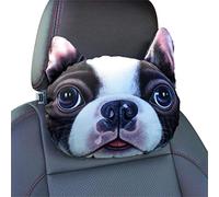 Ergocar Almohadas del Cuello del Coche linda de animales de dibujos animados Almohadas para el Reposacabezas para coches, SUVs, camiones (Buldog)