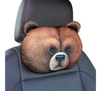 Ergocar Almohadas del Cuello del Coche linda de animales de dibujos animados Almohadas para el Reposacabezas para coches, SUVs, camiones (Oso)