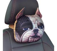 Ergocar Almohadas del Cuello del Coche linda de animales de dibujos animados Almohadas para el Reposacabezas para coches, SUVs, camiones (Perro Boxer)