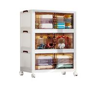 Ergocar Caja de Almacenamiento de Plástico Plegable, Alta Capacidad Cajas de Almacenamiento, Cajas de Almacenamiento Apilables con Tapas, para Dormitorios, Salas de Estar