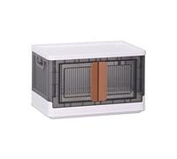 Ergocar Caja de Almacenamiento de Plástico Plegable, Apertura Doble, Transparente Cajas de Almacenamiento con Tapas y Ruedas, Cajas de Almacenamiento Apilables, para Dormitorios, Salas de Estar