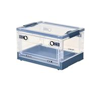 Ergocar Caja de Almacenamiento de Plástico Plegable, Transparente Cajas de Almacenamiento con Tapas, Cajas de Almacenamiento Apilables con Ruedas, para Dormitorios, Salas de Estar, Coche