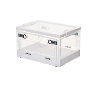 Ergocar Caja de Almacenamiento de Plástico Plegable, Transparente Cajas de Almacenamiento con Tapas, Cajas de Almacenamiento Apilables con Ruedas, para Dormitorios, Salas de Estar, Coche