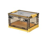 Ergocar Caja de Almacenamiento de Plástico Plegable, Transparente Cajas de Almacenamiento con Tapas, Cajas de Almacenamiento Apilables con Ruedas, para Dormitorios, Salas de Estar, Coche