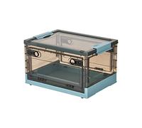 Ergocar Caja de Almacenamiento de Plástico Plegable, Transparente Cajas de Almacenamiento con Tapas, Cajas de Almacenamiento Apilables con Ruedas, para Dormitorios, Salas de Estar, Coche