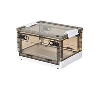 Ergocar Caja de Almacenamiento de Plástico Plegable, Transparente Cajas de Almacenamiento con Tapas, Cajas de Almacenamiento Apilables con Ruedas, para Dormitorios, Salas de Estar, Coche