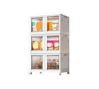 Ergocar Caja de Almacenamiento de Plegable, Transparente Cajas de Almacenamiento Apilables con Ruedas, Apertura de Cinco Lados, Cajas de Almacenamiento Plástico para Dormitorios, Salas de Estar