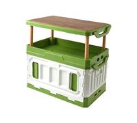 Ergocar Caja de almacenamiento interior y exterior, caja de almacenamiento plegable para acampar puede levantar la parte superior de la caja de almacenamiento con gran capacidad con puertas para los