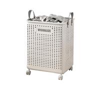 Ergocar Cesto Ropa Sucia Con Ruedas Universales Giratorias Móviles Móviles Mobile Dormitorio Transpirable Hollow Para Juguetes, Ropa, Organizador De Contenedores De Almacenamiento