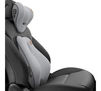 Ergocar Cojin Lumbar y Almohada de Cuello para Silla de Oficina/Coche/Juego, Blando Espuma de Memoria Alivio del Dolor de Espalda, Almohada Cuello & Lumbar Eléctrica,Grey-Masaje