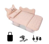 Ergocar Colchoneta Colchon Gato Suertudo Inchable Colchón Camping Cama Inflable del Coche para Camping, Senderismo, Piscina, Playa, Viajar (Beige)