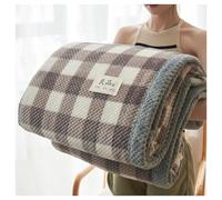 Ergocar Cubierta Manta De Peluche De Tamaño Grande Manta Suave Mantener Caliente Doble Cara De Beanfleet Manta De Peluche, Simple a Cuadros Patrón De Rayas 70.86×78.74 Pulgadas (Aprox. 180×200 Cm)