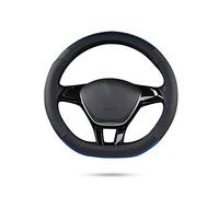 Ergocar Deporte Forma De D Funda Para Volante De Coche Antideslizante Volante De Coche Protector Microfibra PU Cuero Para Diámetro 38cm (15 ") (D-Negro-Azul)