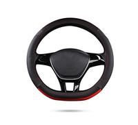 Ergocar Deporte Forma De D Funda Para Volante De Coche Antideslizante Volante De Coche Protector Microfibra PU Cuero Para Diámetro 38cm (15 ") (D-Negro-Rojo)