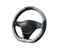 Ergocar Deporte Forma De D Funda Para Volante De Coche Antideslizante Volante De Coche Protector Tipo D Transpirable Microfibra PU Cuero Para Diámetro 38cm (15 ") (Blanco)