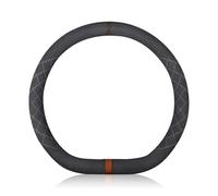 Ergocar Forma De D Funda Volante De Coche Antideslizante Volante De Coche Protector Gamuza de Microfibra Caliente del Invierno Para Forma De D Volante Diámetro 38cm (15 ") (Negro Marrón)