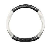 Ergocar Funda para Volante de Coche, Funda para Volante de Cuero y Fibra de Carbono forjada Tipo D, 37-38 cm/14,5-15 Pulgadas, Antideslizante, Suave, Transpirable, Estilo Deportivo Moderno