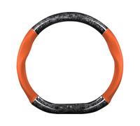 Ergocar Funda para Volante de Coche, Funda para Volante de Cuero y Fibra de Carbono forjada Tipo D, 37-38 cm/14,5-15 Pulgadas, Antideslizante, Suave, Transpirable, Estilo Deportivo Moderno