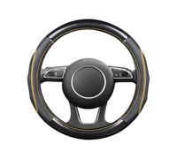 Ergocar Funda para Volante Fibra de Carbono Capa de Piel de Vacuno, Antideslizante, Universal, para Volantes de 38 cm (15") de diámetro