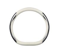 Ergocar Funda Volante Coche, De Cuero y Fibra De Carbono Tipo D, con Forro De Malla Antideslizante, Apta para Volantes De 38 Cm/15 Pulgadas.